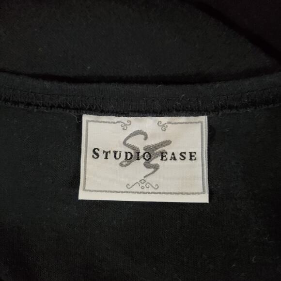 Vtg 90s Studio Ease Kitty Cat Short Sleeve Maxi Dress Size XL Black White Cotton - Picture 7 of 8